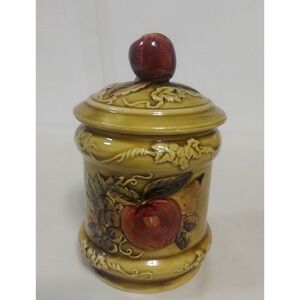 Geo Z Lefton Ceramic Apple Fruit Jar Jelly Jar Vintage‎ Kitchen Decor 4127